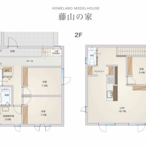 3LDK。生活導線を考えた２階リビングの間取り(間取)