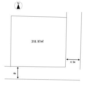 敷地図_東南角地です。